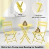 3 Pieces Patio Bistro Set for Outdoor,Bistro Table and Chairs Set of 2,Waterproof Folding Coffee Table and Chairs Sets, Foldable Small Patio Furniture - 3 of 4