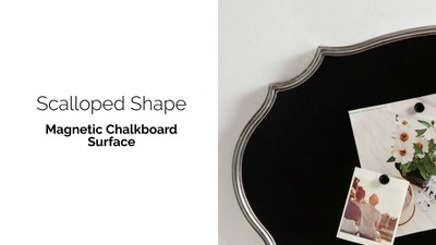 Leanna Silver Scalloped Magnetic Framed Chalkboard