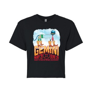 Women's - Pete the Cat - Gemini Cropped Graphic T-Shirt - 1 of 4
