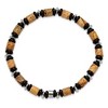 Chisel Stainless Steel Polished 6.60mm Black Onyx and Picture Jasper Beaded 8" Stretch Bracelet - 3 of 4