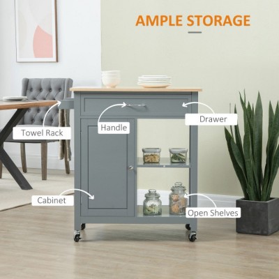 LunaLulinlk Kitchen island cart with storage shelves
