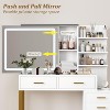 Vanity Desk with Mirror and Lights, Makeup Vanity Desk with Sliding Lighted Mirror, 3 Lighting Modes, 5 Large Drawers and 3 Tiers, for Bedroom, White - 2 of 4