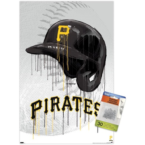 Trends International MLB Pittsburgh Pirates - Logo 22 Unframed Wall Poster  Print Clear Push Pins Bundle 14.725 x 22.375