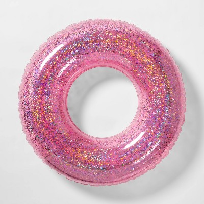 36" Inflatable Glitter Swim Tube - Pink - Sun Squad™