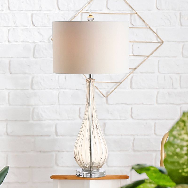 32.75&#34; Glass/Crystal Dew Drop Table Lamp (Includes LED Light Bulb) Beige - JONATHAN Y, 1 of 6