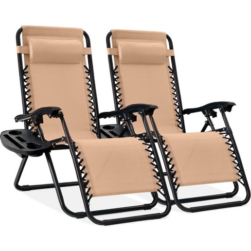 Best Choice Products Oversized Zero Gravity Chair, Folding Recliner W/  Removable Cushion, Side Tray - Onyx Black : Target