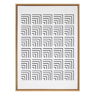 Kate and Laurel Sylvie Corners Framed Canvas by Apricot and Birch, 28x38, Natural