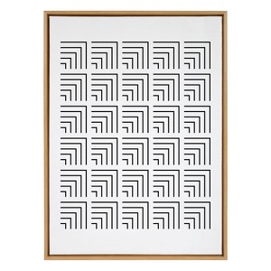 Kate and Laurel Sylvie Corners Framed Canvas by Apricot and Birch, 28x38, Natural - 1 of 4