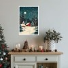 Amanti Art Red Houses and Snowy night sky by Pictufy Studio Canvas Wall Art Print Framed - 4 of 4