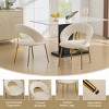 Velvet Dining Chair with Curved Open Back and Gold Metal Legs,Modern Upholstered Accent Chair for Kitchen or Dining Room-Baofuwish - 3 of 4