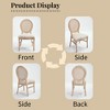 Kumasinova Natural Dining Chairs Set of 2,Upholstered Cotton Linen Chairs with Round Backrest,Carved Solid Wood Legs,Chairs for Dining Room - 4 of 4