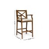 TOAOTBNBOB Wood Counter Height Barstools, Modern Stools with Cross-back Design, Kitchen Island Bar Chairs with Soft Cushions - 3 of 4