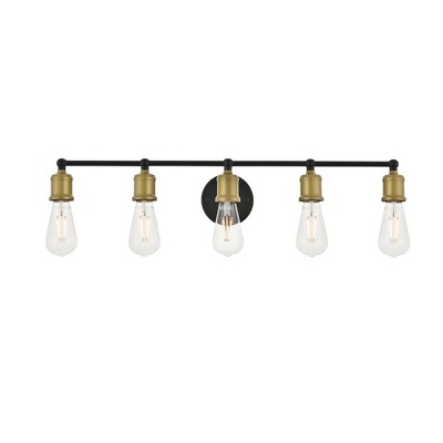 Elegant Lighting Serif 5 light brass and black Wall Sconce
