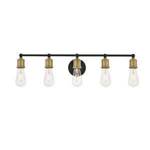 Elegant Lighting Serif 5 light brass and black Wall Sconce - 1 of 4