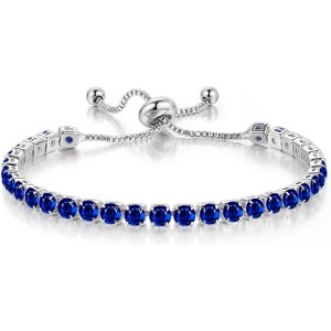 Cloth Women's Delicate Tennis Bracelet - Adjustable Slide Bracelet with White Gold Plated Diamonds and Cubic Zirconia - 1 of 4