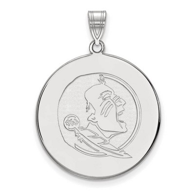 Black Bow Jewelry 14k White Gold Florida State Seminoles NCAA Extra Large Pendant