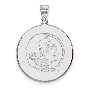 Black Bow Jewelry 14k White Gold Florida State Seminoles NCAA Extra Large Pendant - 1 of 3