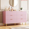 Entryway 6 Drawer Dresser, Modern 6 Drawer Dresser for Bedroom with Gold Handle and Large Drawer, Wood Double Chest of Drawers and Storage Organizer - 3 of 4