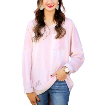 Women's Blushing Over You Velvet Top - Jess Lea