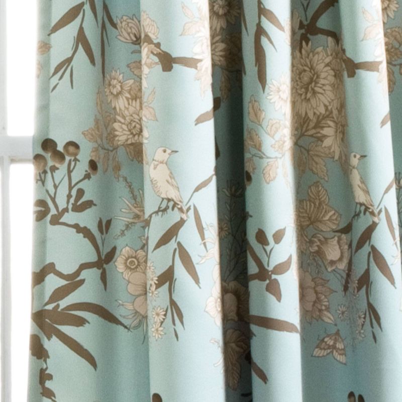 2pk 52&#34;x95&#34; Light Filtering Botanical Garden Curtain Panels Blue - Lush D&#233;cor, 4 of 8