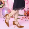 Allegra K Women's Pointed Toe Strappy Lace Up Stiletto Heels - 2 of 4