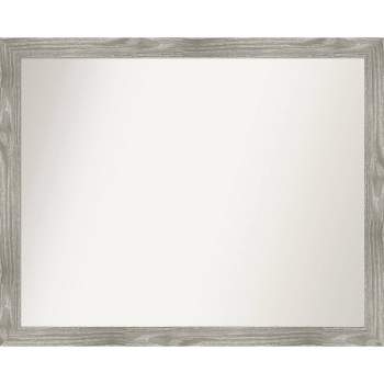 31" x 25" Non-Beveled Dove Gray Wash Square Wall Mirror - Amanti Art