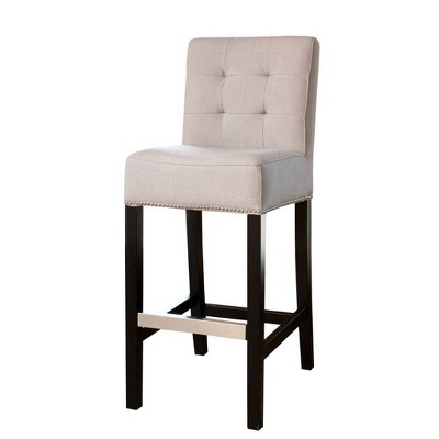 30" Linden Tufted Linen Barstool Beige - Abbyson Living