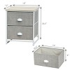 Costway 2 Drawers Nightstand Side Table Storage Unit Display Metal Frame Dorm Room - 3 of 4