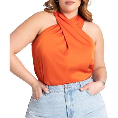 ELOQUII Women's Plus Size Halter Neck Top