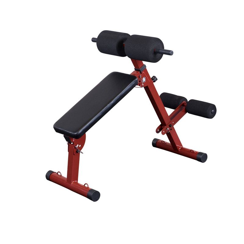 Best Fitness Ab Board Hyper Extension Bench - Black/Maroon, 1 of 8