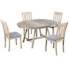 NicBex Round Dining Table Set for 4 Wood Dining Set Extendable Dining Table with 4 Chairs for Kitchen - 3 of 4