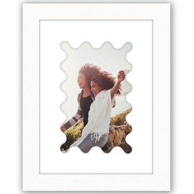 Americanflat 6" x 8" Picture Frame with Mat - Arch, Oval & Wavy Designs - Stylish Decor for Living Rooms, Dorms, Offices & More