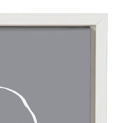 Set of 2 Gray Abstract Line Art Framed Canvas Prints