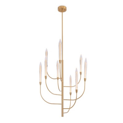 VidaLite Alina 9-Light Chandelier Brass