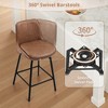 Arceso Upgrade Enlarged Seat Swivel Bar Stools Set of 2, 26 Inch Counter Height Bar Stools, Thickened Faux Leather Barstools with Backs - 2 of 4