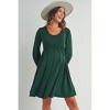 Hello Miz Women's Long Sleeve Empire Waist U Neck Maternity Dress - 2 of 4