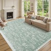 Coucheta Area Rug with Non-Slip Backing, Low Pile Stain Resistant Floral Print Floor Carpet for Living Room Bedroom Dinin,Multi-Color & Size - 3 of 4