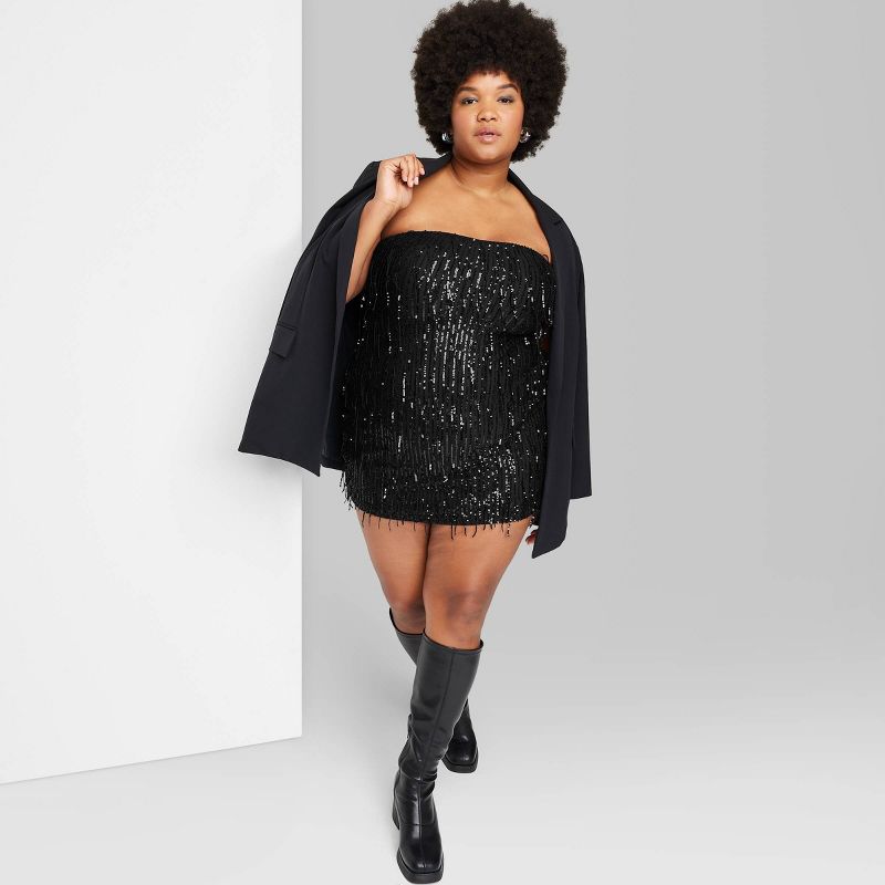 Women's Tube Sequin Fringe Mini Bodycon Dress - Wild Fable™, 1 of 11