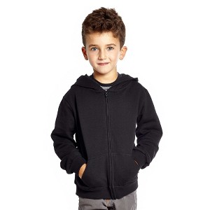 Leveret Kids Zipper Cotton Solid Color Hoodie - 1 of 1