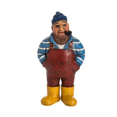Beachcombers 5.1" Resin Fisherman With Pipe Figure Coastal Beach House Decor Decoration