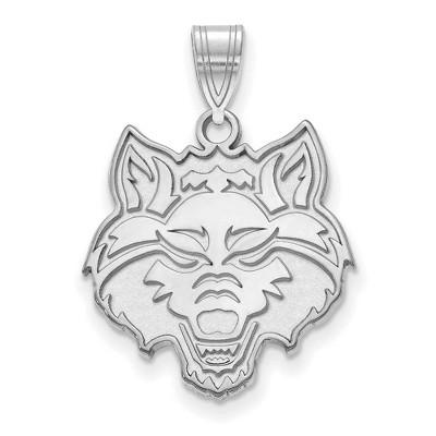 Black Bow Jewelry 14k White Gold Arkansas State Red Wolves NCAA Large Pendant