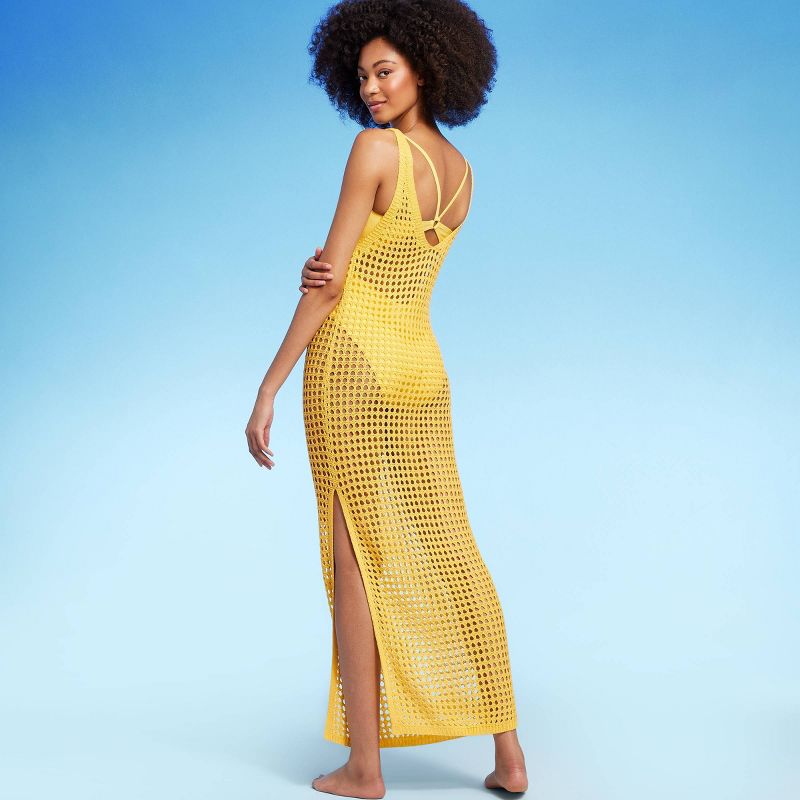Women's V-Neck Crochet Cover Up Maxi Dress - Shade & Shore™, 2 of 8