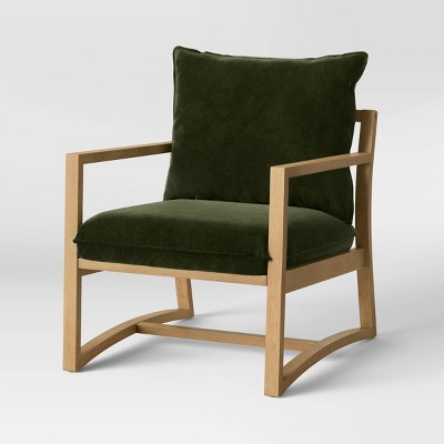 Higgins Sling Arm Chair Olive Velvet - Threshold™