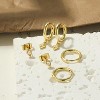 3 Pairs Gold Hoop Earrings Set 14K Gold Plated Hypoallergenic Stud & Huggie Dangle Earrings for Women - 4 of 4