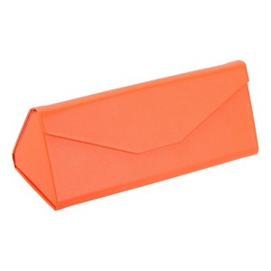 Unique Bargains Foldable PU Leather Magnetic Triangle Glasses Eyewear Case - 1 of 4