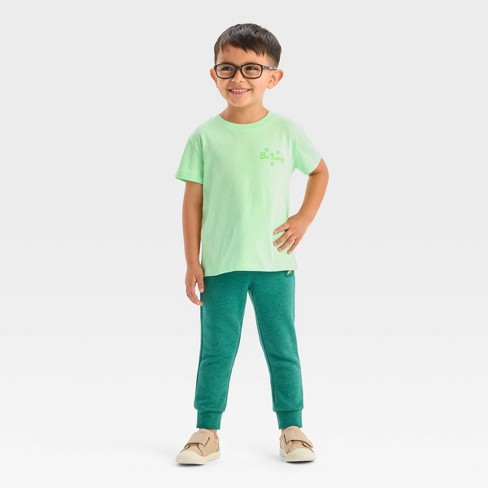 Toddler Boys' Short Sleeve Thermal Top and Shorts Set - Cat & Jack™ Green  12M