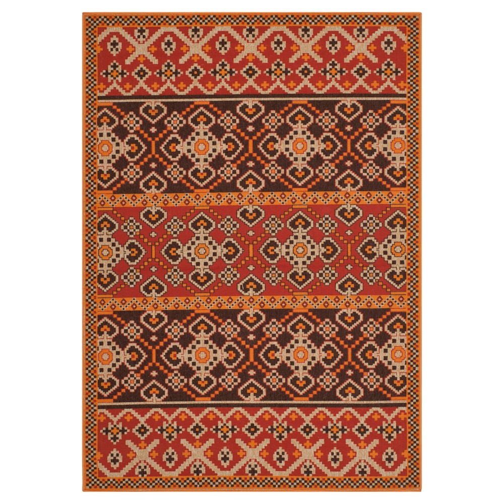 Almira Indoor/Outdoor Area Rug - Red/Chocolate (5'3inx7'7in) - Safavieh