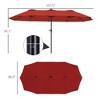 Aghana Digitals Khaki 13ft Solar LED Double-Sided Patio Umbrella with Crank Lift, UPF30+ Polyester - 4 of 4