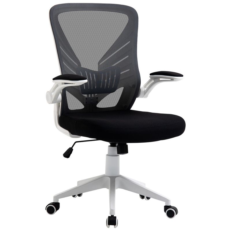 Vinsetto Mid-Back Mesh Home Office Chair Computer Task Ergonomic Desk Chair with Lumbar Back Support, Flip-Up Arm, and Adjustable Height, 4 of 10