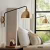 360 Lighting Colwood Mid Century Modern Swing Arm Wall Lamps Set of 2 Brass Bronze Plug-in Light Fixture Adjustable Dome Shade for Bedroom Living Room - 2 of 4